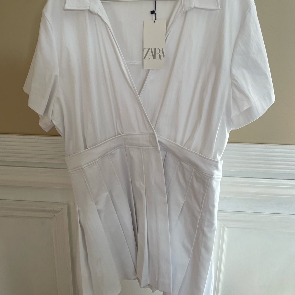 Zara pleated shirt dress